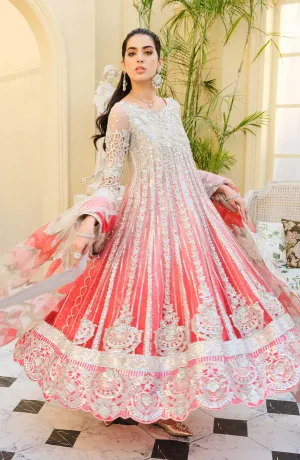 Pakistani Wedding Party Dress in Soothing Colors #PF420