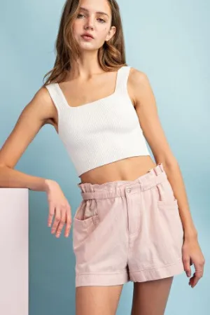 Pale Rose Mineral Wash Cargo Pocket Shorts