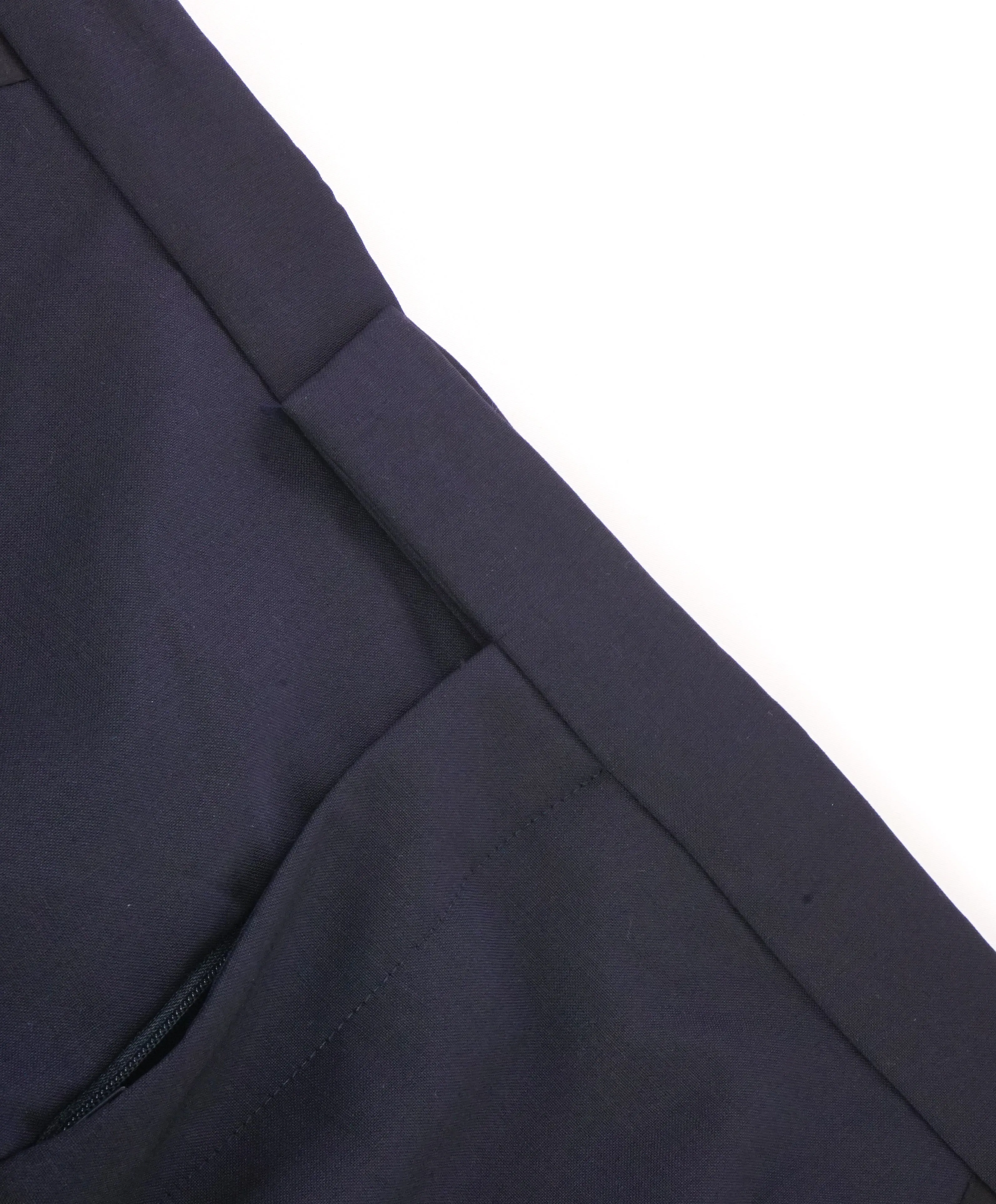 PAUL SMITH - GOLD SIDE-TABS Navy Blue Tux Stripe Wool & Mohair Pants -  31W
