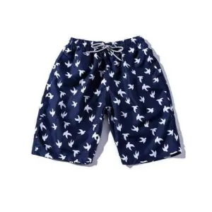 Peace Dove Print Beach Shorts - Blue 5xl
