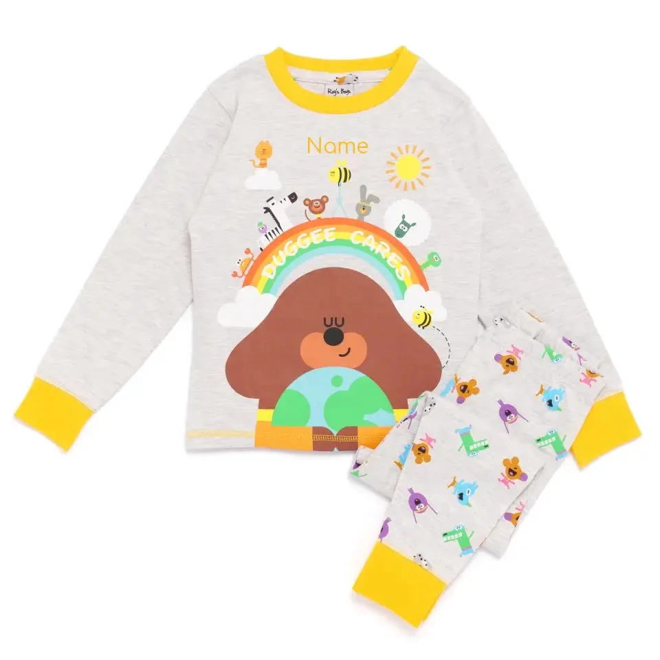 Personalised Hey Duggee 'Cares' Kids' Pyjamas
