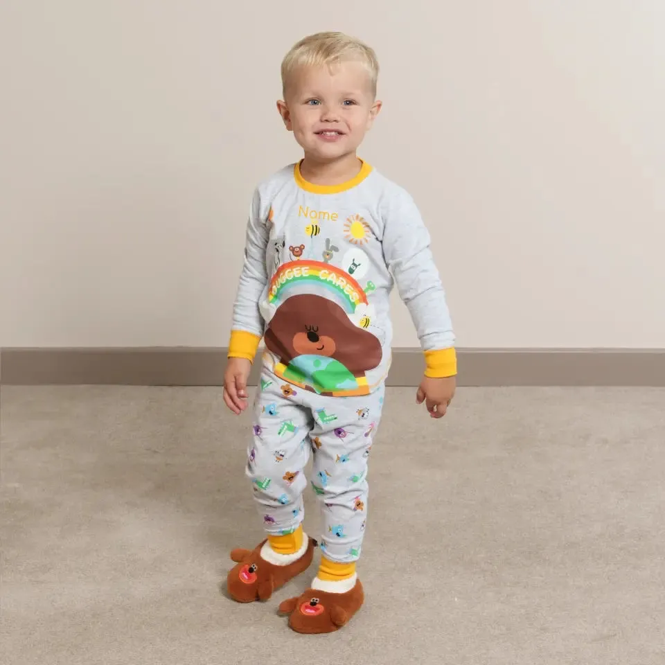 Personalised Hey Duggee 'Cares' Kids' Pyjamas
