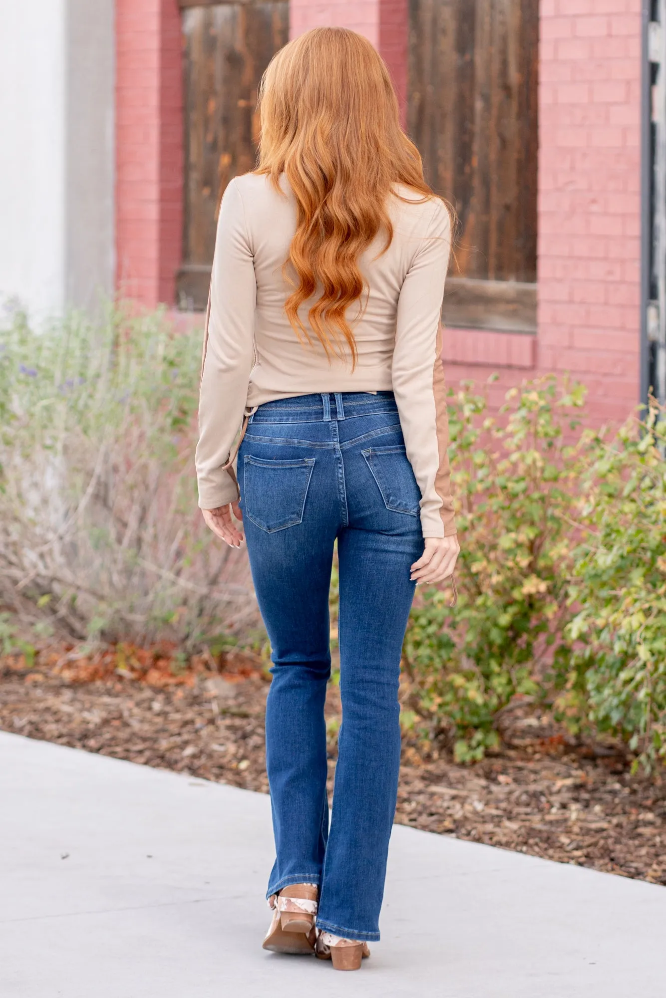 Petite Hamlet Double Button High Rise Skinny Bootcut