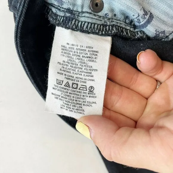 Pilcro And The Letterpress Women Skinny Jeans Black 29 High Rise Dark Wash Denim