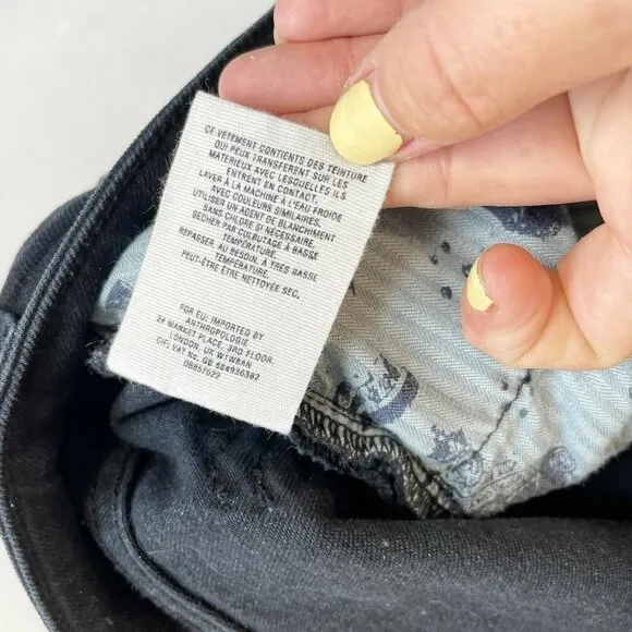 Pilcro And The Letterpress Women Skinny Jeans Black 29 High Rise Dark Wash Denim