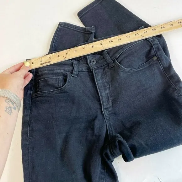 Pilcro And The Letterpress Women Skinny Jeans Black 29 High Rise Dark Wash Denim