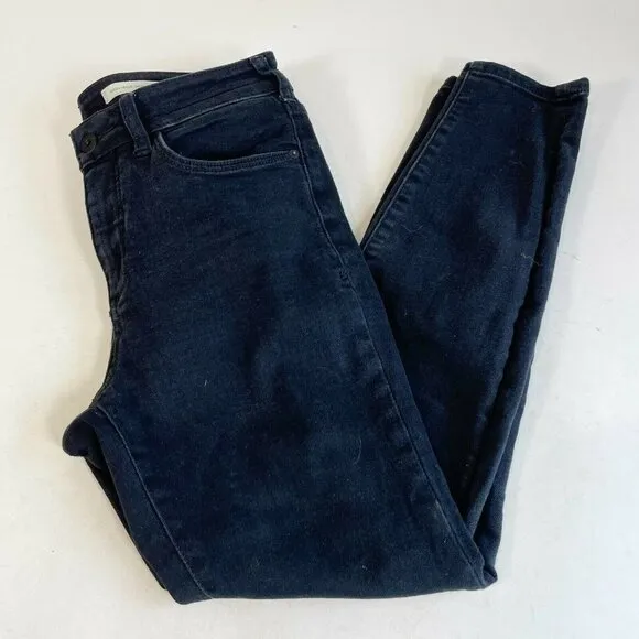 Pilcro And The Letterpress Women Skinny Jeans Black 29 High Rise Dark Wash Denim