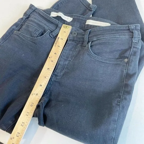 Pilcro And The Letterpress Women Skinny Jeans Black 29 High Rise Dark Wash Denim