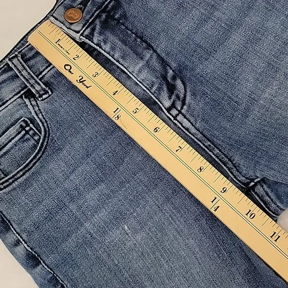 Pilcro Anthropologie High Rise Bootcut Button Hem Jeans sz25