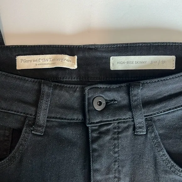 Pilcro - Anthropologie, high rise skinny, 31, black jeans