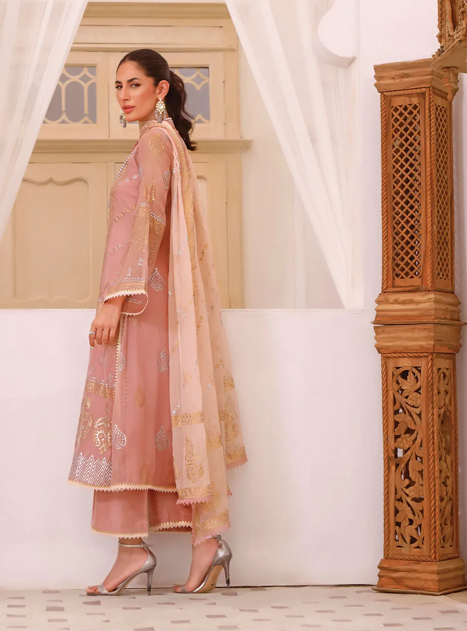 Pink Colored Chiffon Salwar Kameez Pakistani Eid Dress