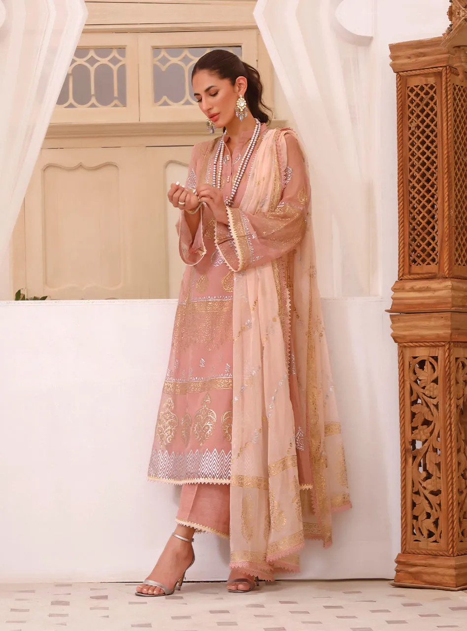Pink Colored Chiffon Salwar Kameez Pakistani Eid Dress