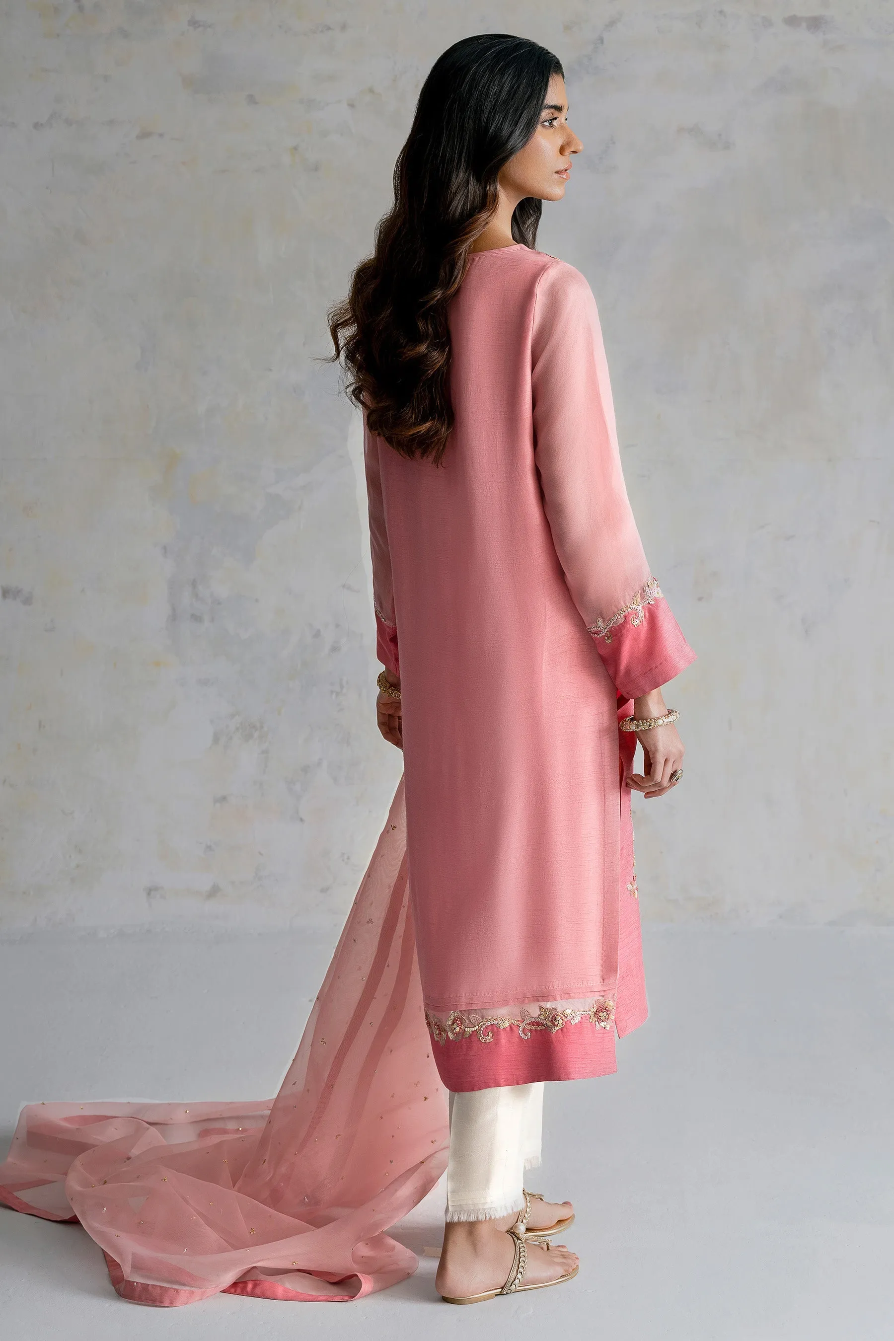 Pink Kameez Trouser Dupatta Pakistani Wedding Dress