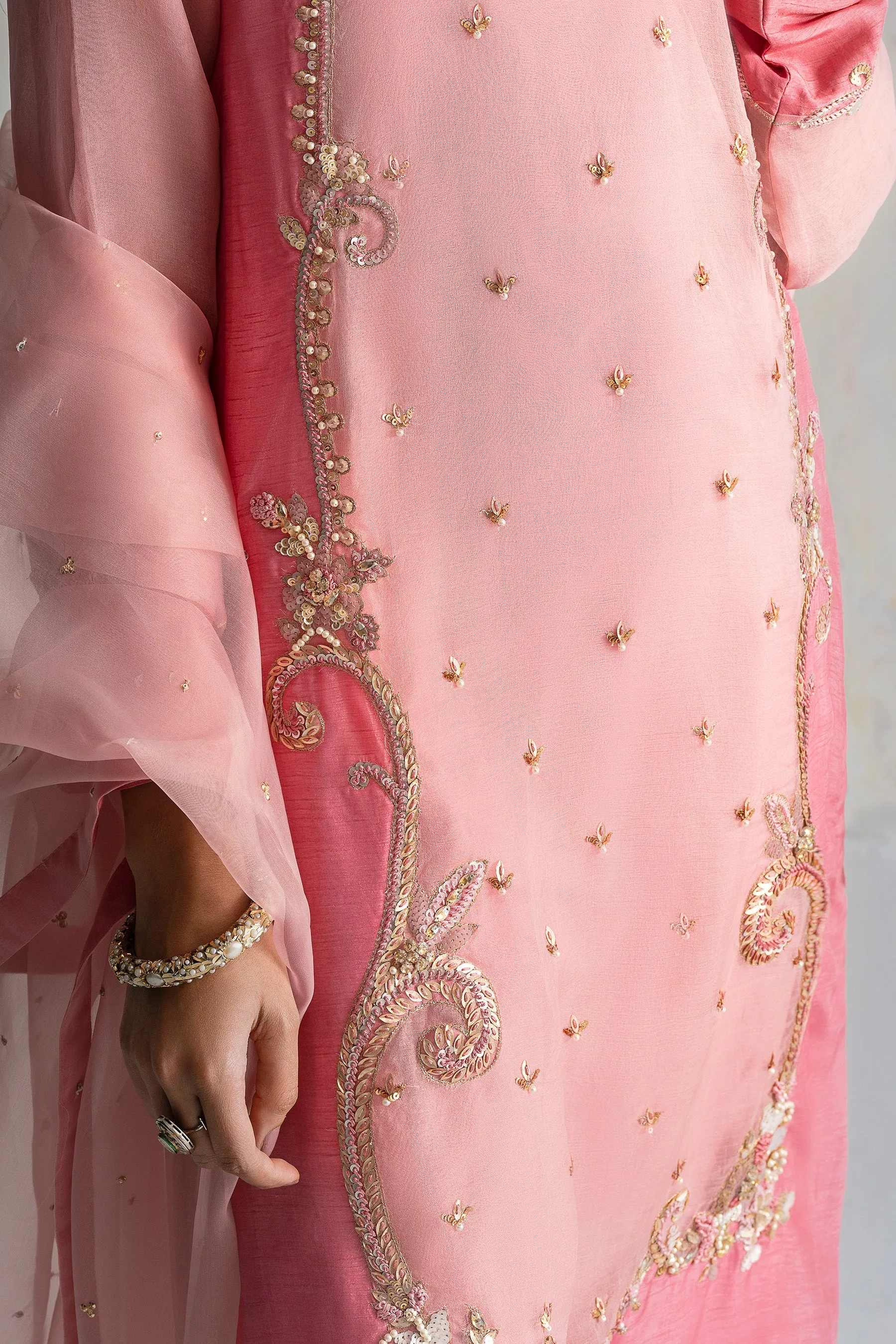Pink Kameez Trouser Dupatta Pakistani Wedding Dress
