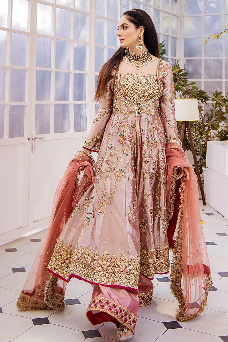 Pishwas Frock and Trouser Pink Pakistani Wedding Dress