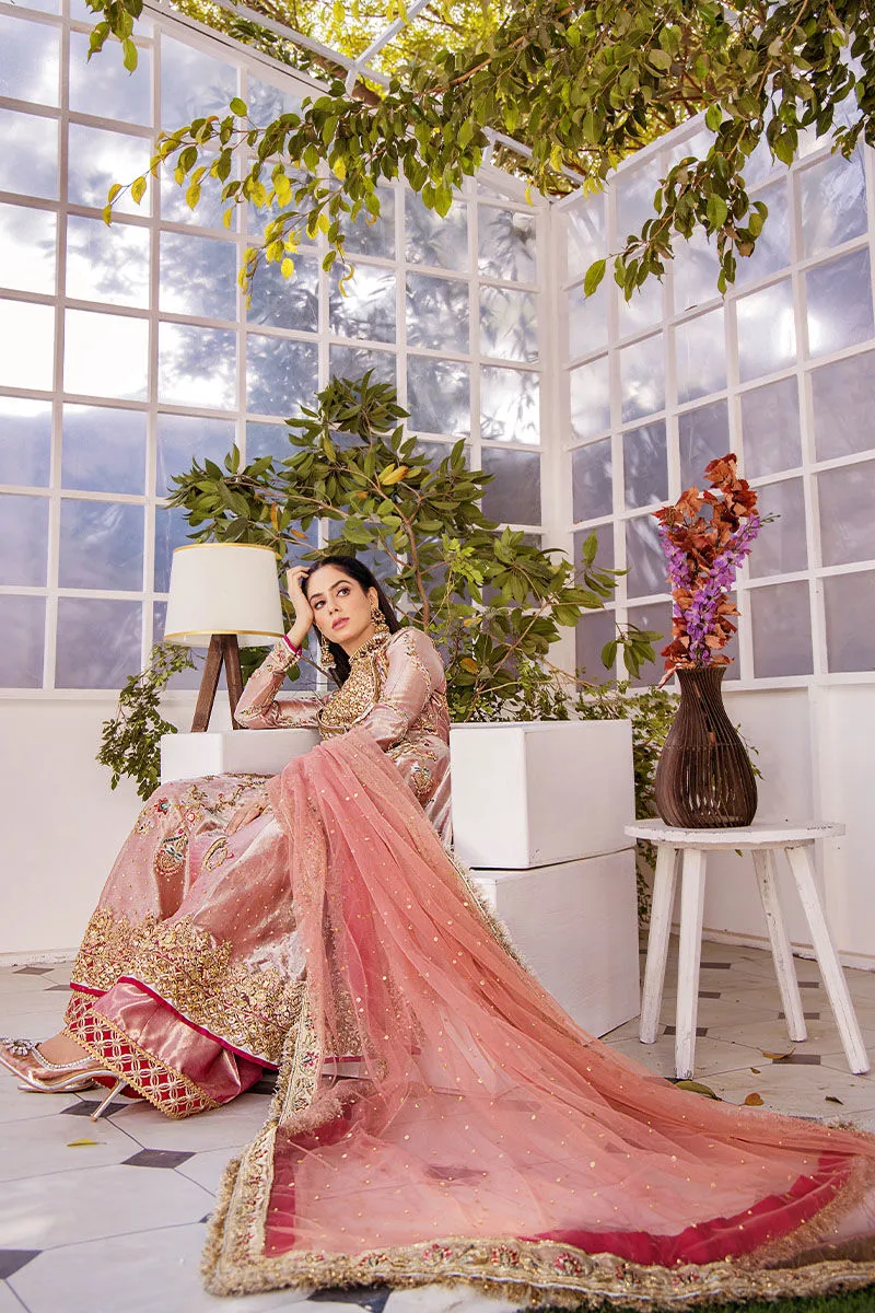 Pishwas Frock and Trouser Pink Pakistani Wedding Dress
