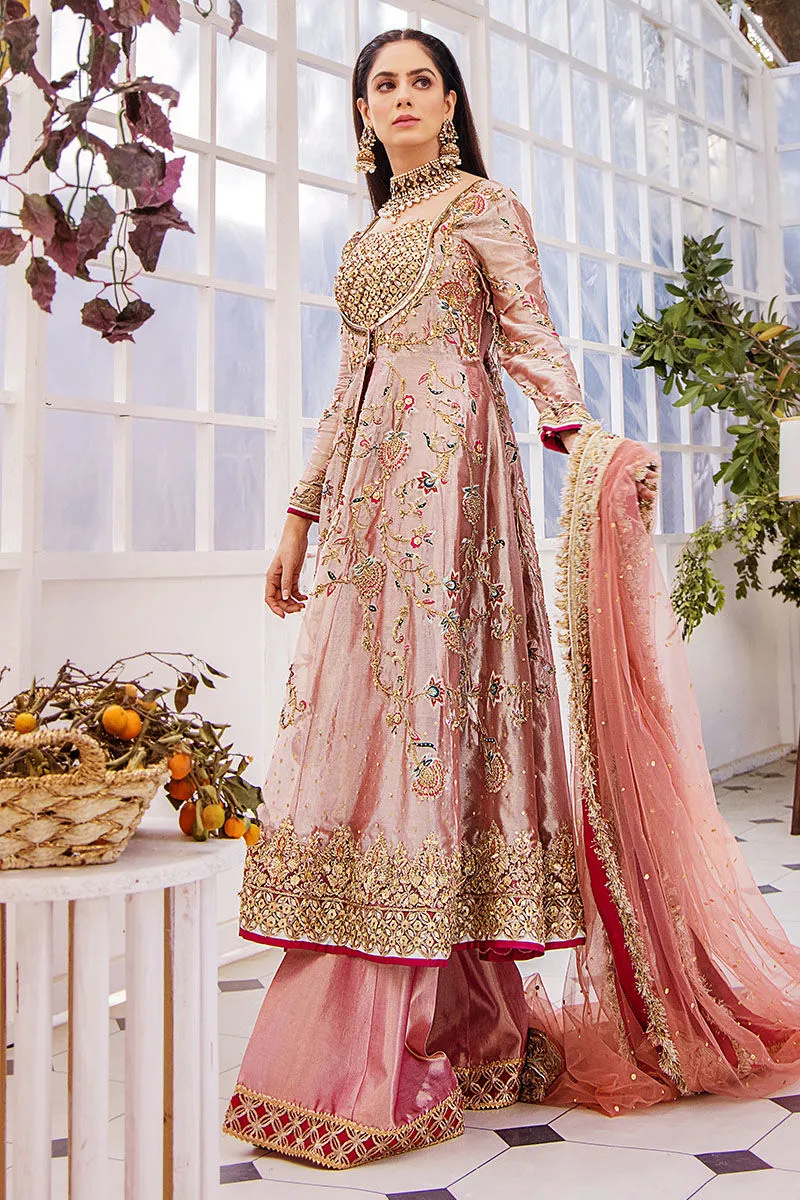 Pishwas Frock and Trouser Pink Pakistani Wedding Dress