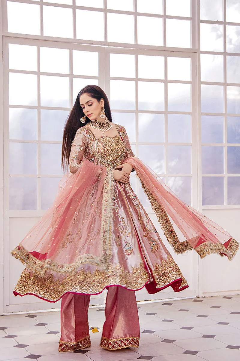Pishwas Frock and Trouser Pink Pakistani Wedding Dress