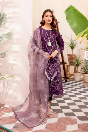 Purple Kameez Trouser and Dupatta Pakistani Eid Dress