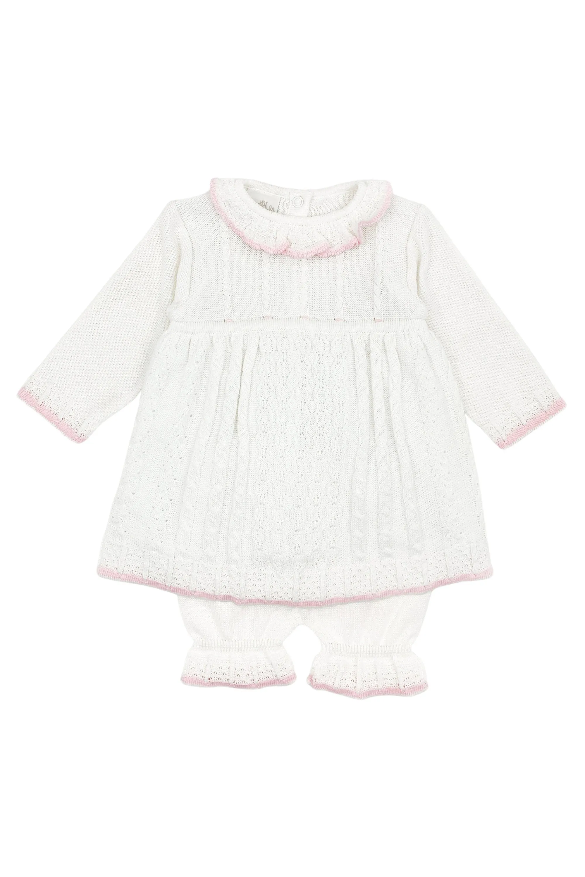 "Cristina" Ivory Knitted Dress & Bloomers