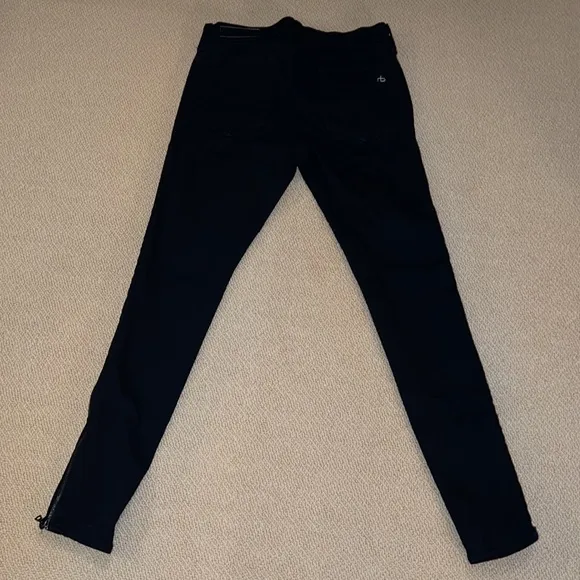 rag &amp; bone black jeans with side zippers