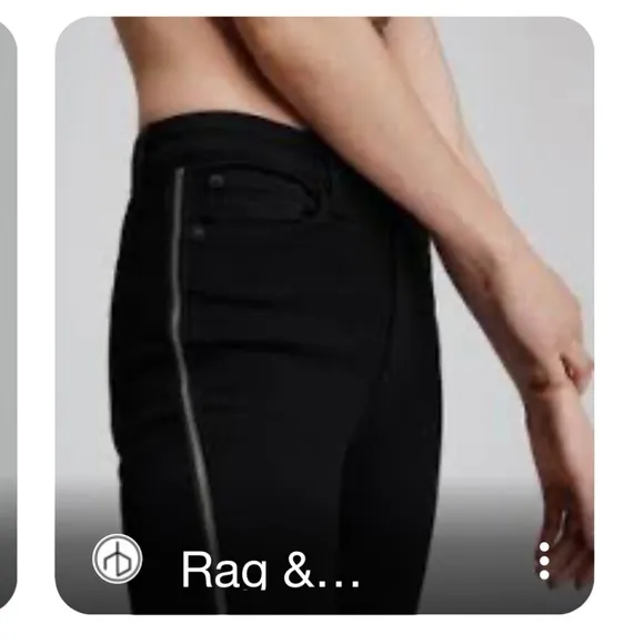 rag &amp; bone black jeans with side zippers