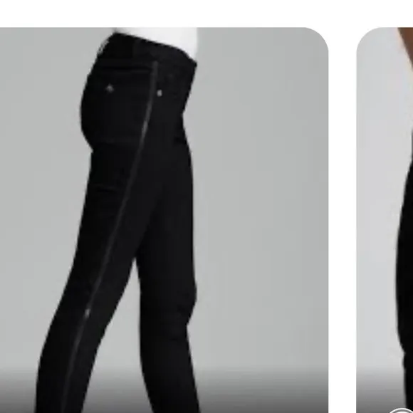 rag &amp; bone black jeans with side zippers