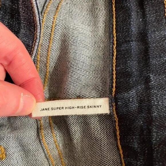 Rag &amp; Bone Jane Super High Rise Skinny Jeans Zeke Dark Wash