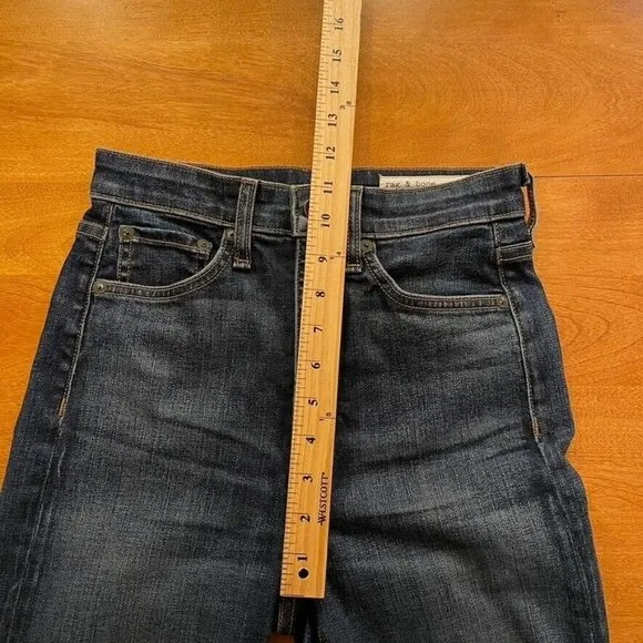 Rag &amp; Bone Jane Super High Rise Skinny Jeans Zeke Dark Wash