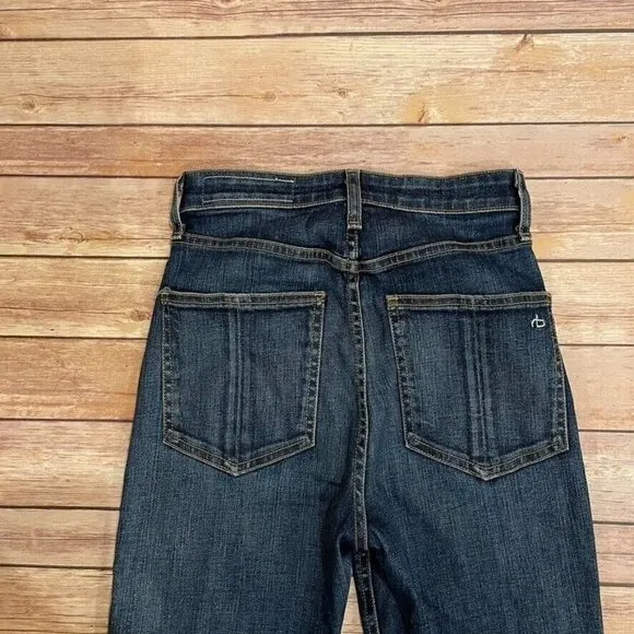 Rag &amp; Bone Jane Super High Rise Skinny Jeans Zeke Dark Wash