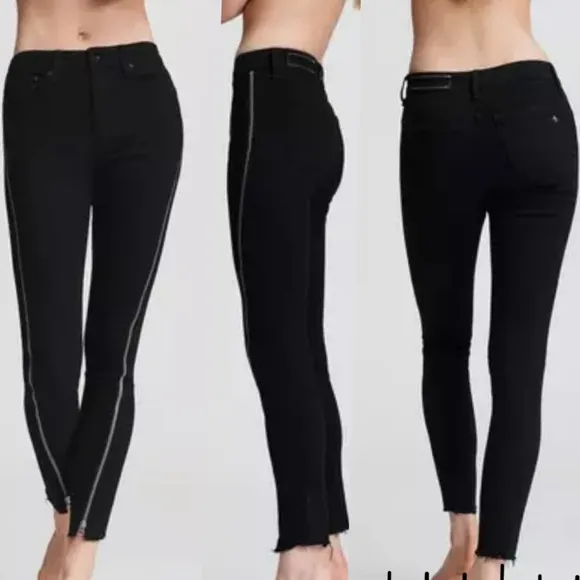 Rag &amp; bone Jeans Nina High Rise Skinny Zip Side