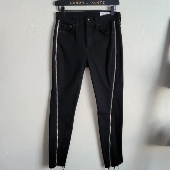 Rag &amp; bone Jeans Nina High Rise Skinny Zip Side