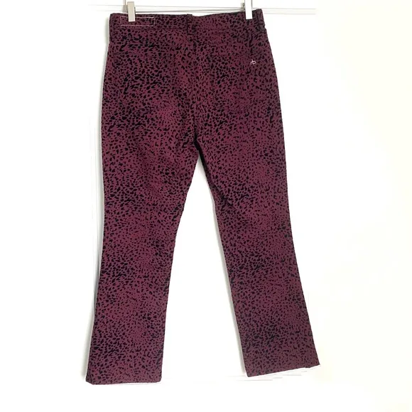Rag &amp; Bone Burgundy Hana Cheetah Bootcut Jeans size 28
