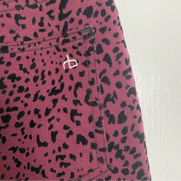 Rag &amp; Bone Burgundy Hana Cheetah Bootcut Jeans size 28