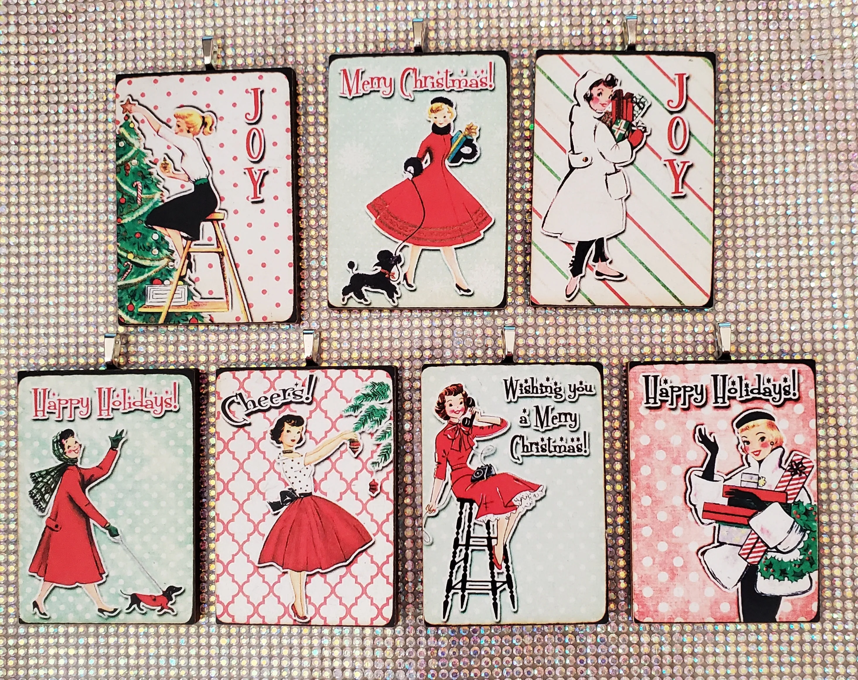 Retro Holiday Lady Ornaments
