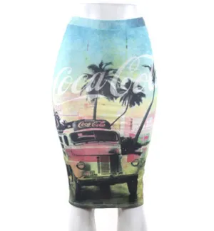 Retro Print Coca-Cola Pullup Skirt