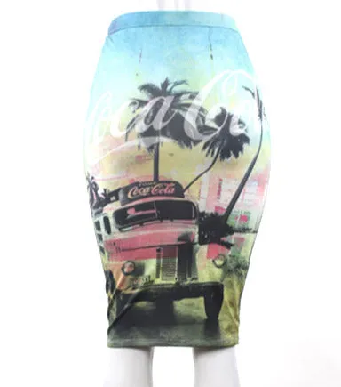 Retro Print Coca-Cola Pullup Skirt