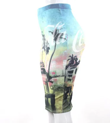 Retro Print Coca-Cola Pullup Skirt