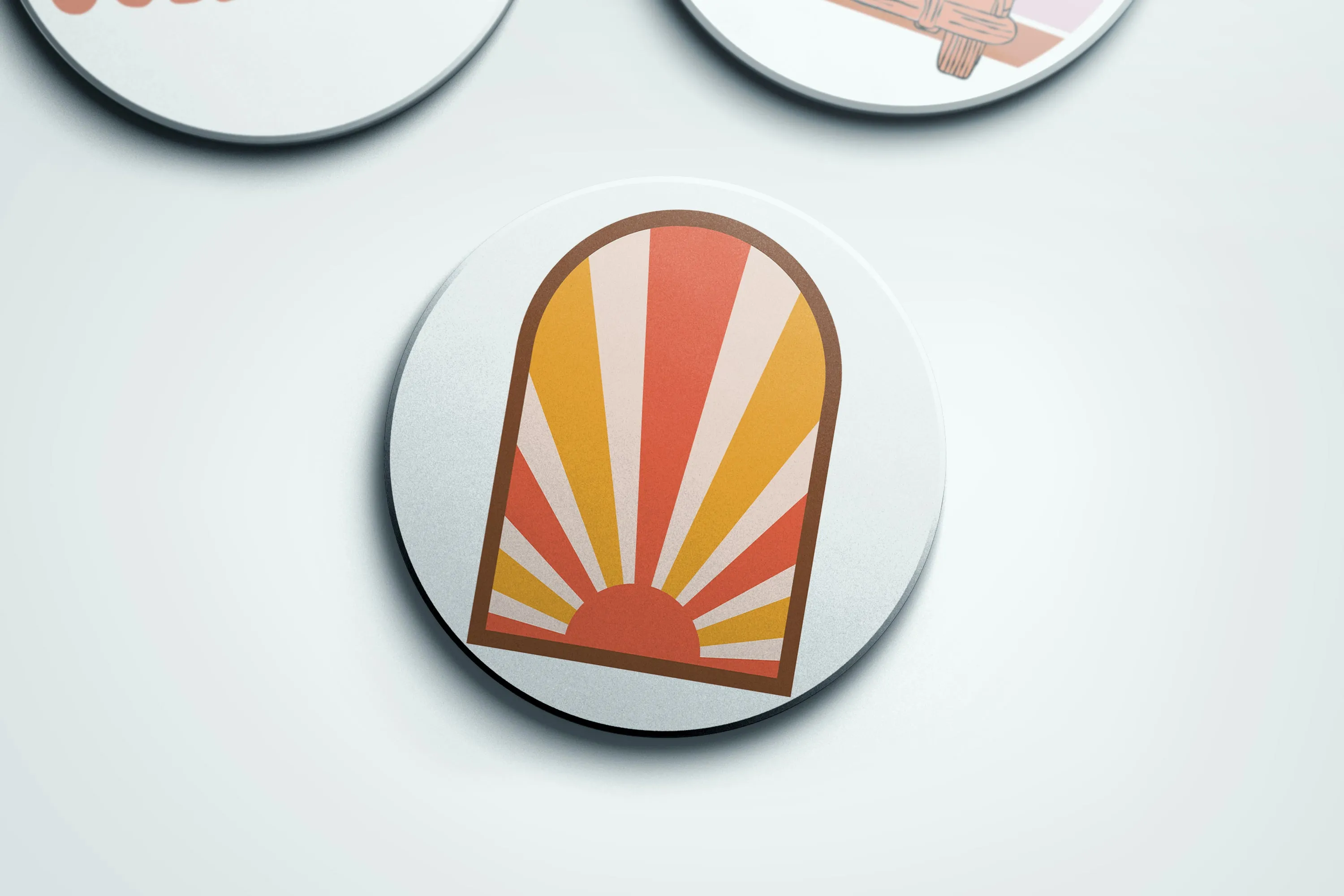 Retro Stained Glass Stone Coasters - Set of 2 or 4 | Good Vibrations Collection