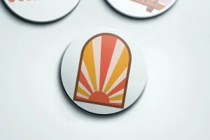Retro Stained Glass Stone Coasters - Set of 2 or 4 | Good Vibrations Collection