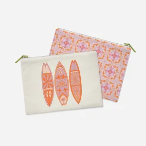 Retro Surfboard Trio Accessory Pouch | Good Vibrations Collection