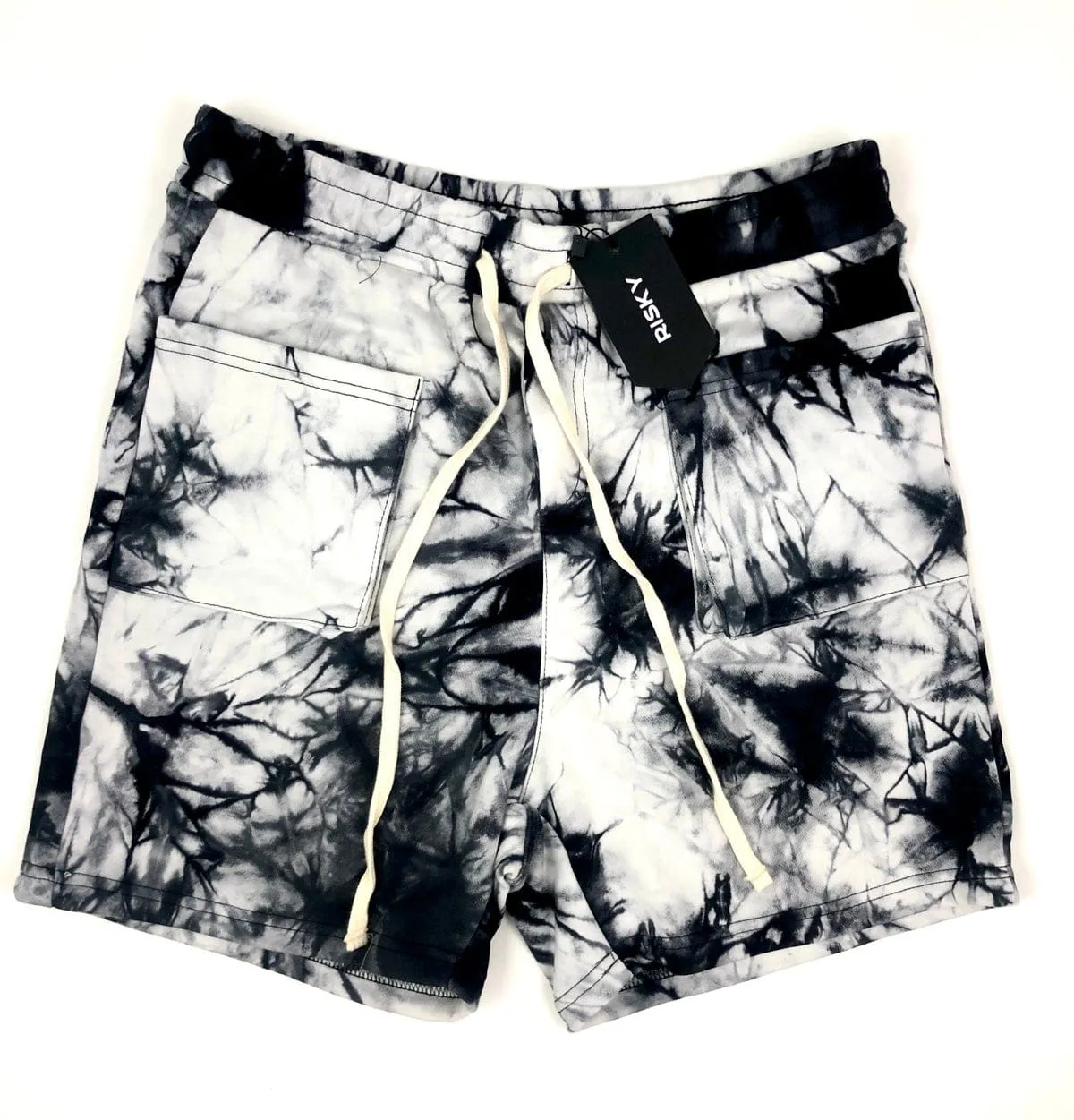 RISKY REWARDS MARBLE TIE DYE CARGO SHORTS