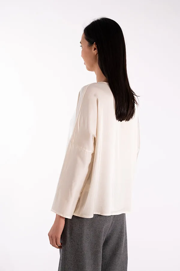ROSE OFF-WHITE SATIN TOP