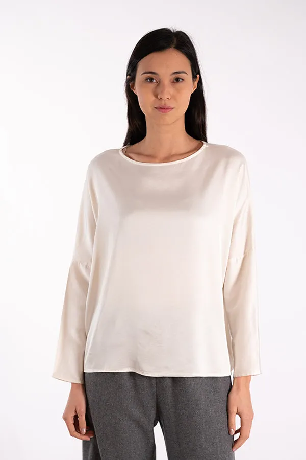 ROSE OFF-WHITE SATIN TOP