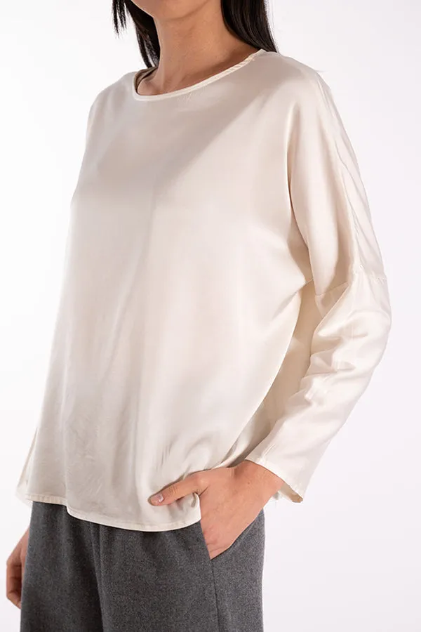 ROSE OFF-WHITE SATIN TOP