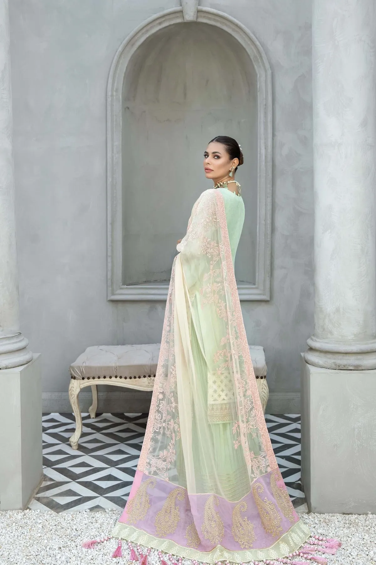 Royal Kameez Trouser Mint Green Pakistani Wedding Dress