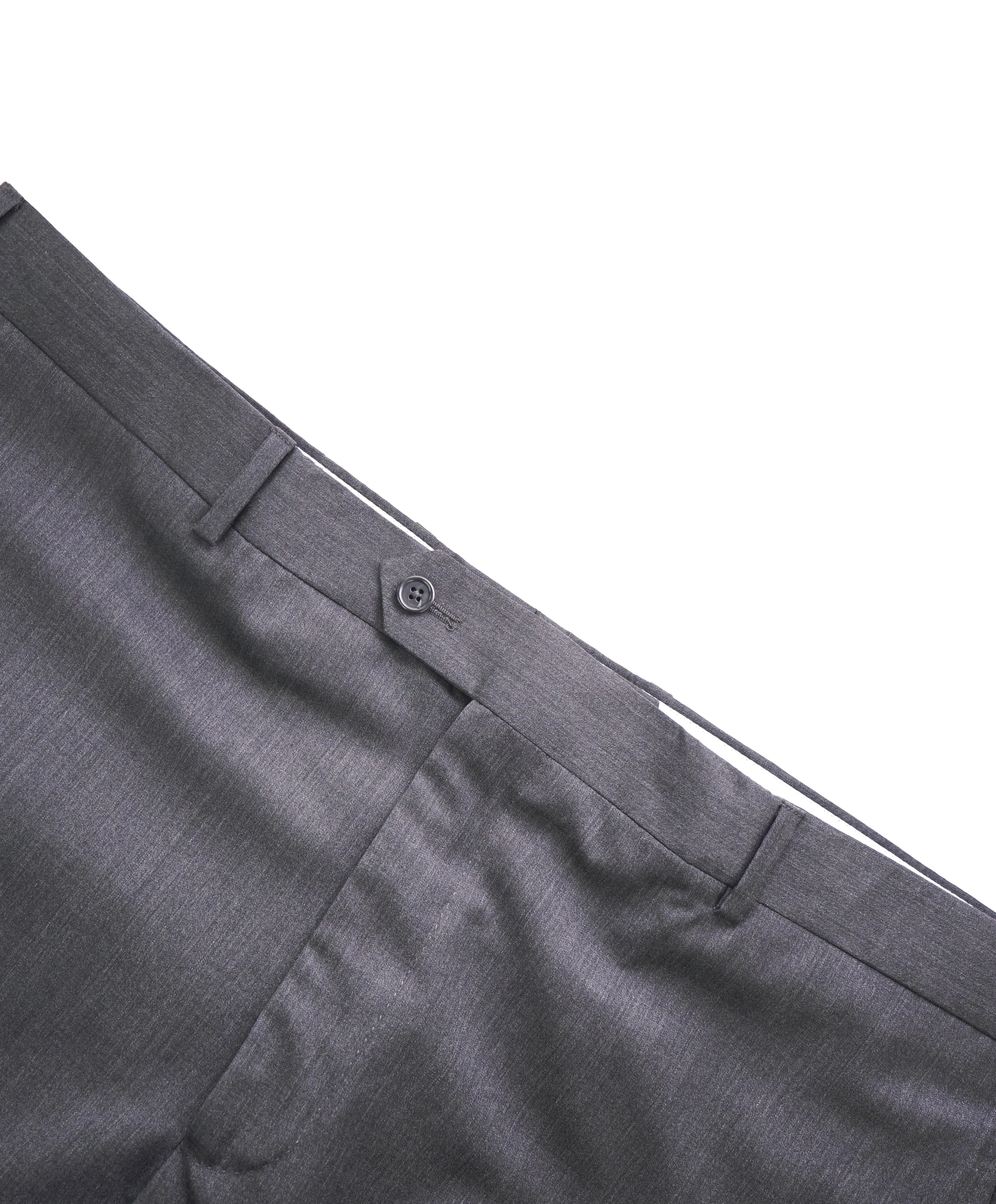SAKS FIFTH AVE - Charcoal Wool & Silk MADE IN ITALY Flat Front Dress Pants -  42W