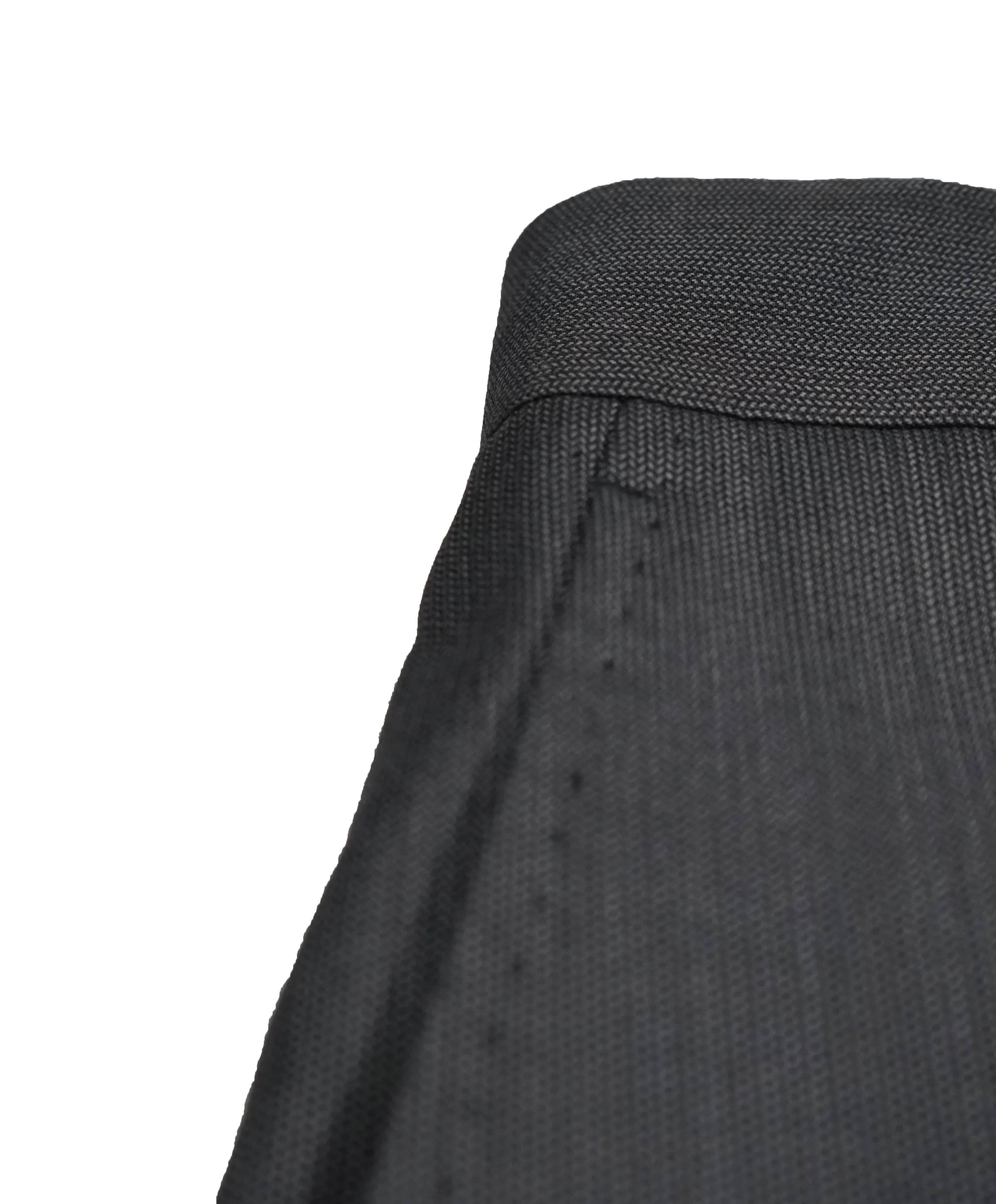 SAKS FIFTH AVE - Gray Micro Herringbone Flat Front Dress Pants - 33W