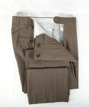 SAKS FIFTH AVE - Summer Blend Wool & Linen Flat Front Dress Pants - 32W