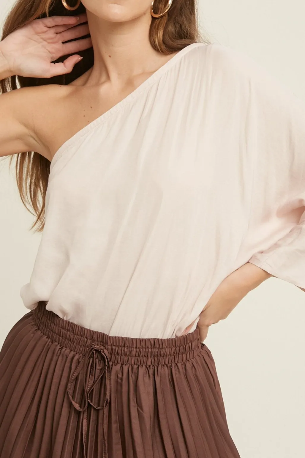 Satin One Shoulder Top